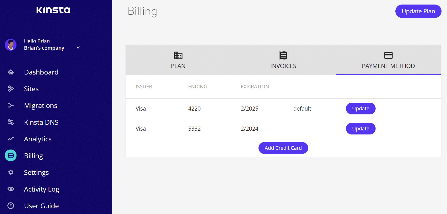 Carte di credito/debito multiple