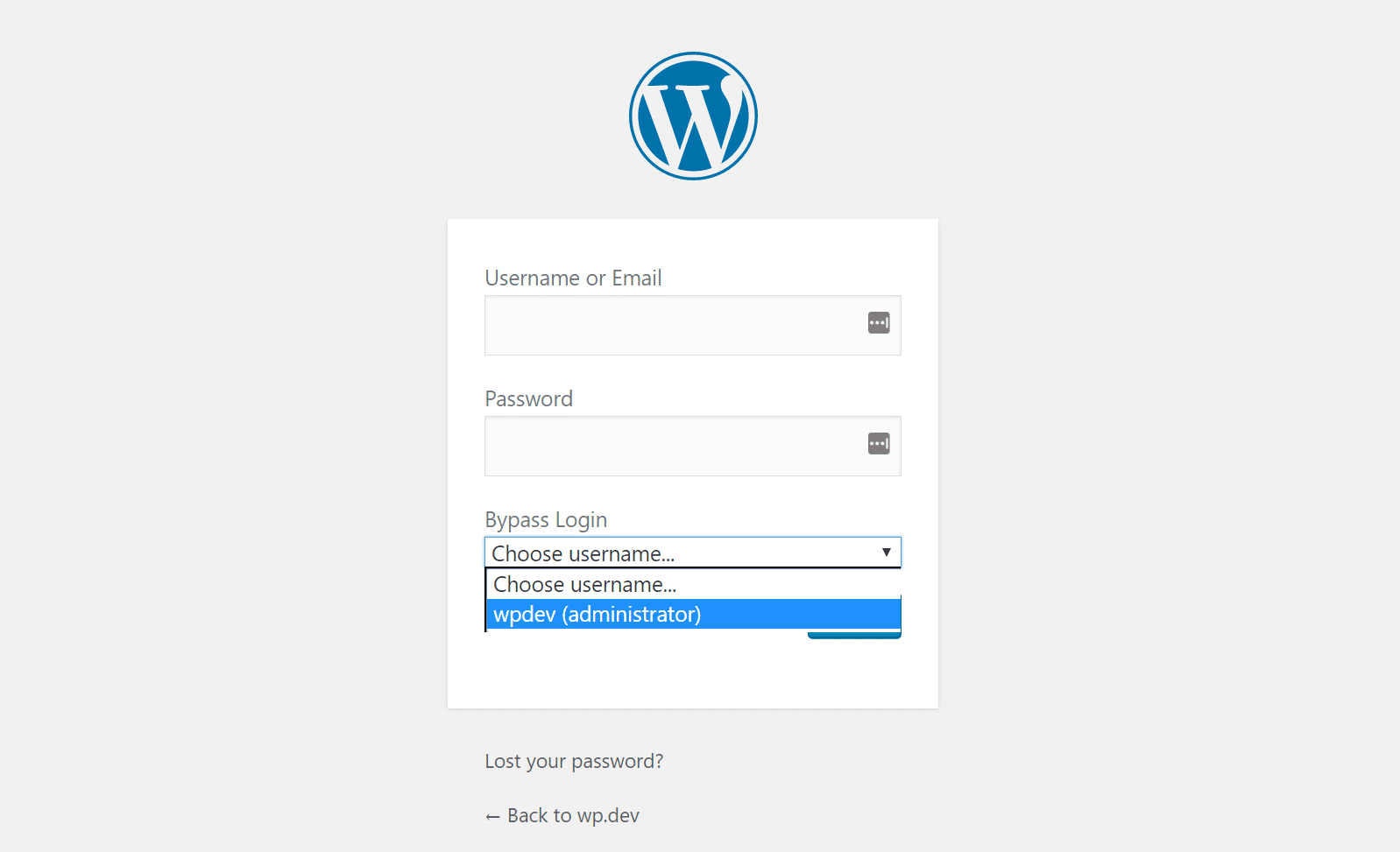 Login to local WordPress Accesso all’istallazione locale di WordPress