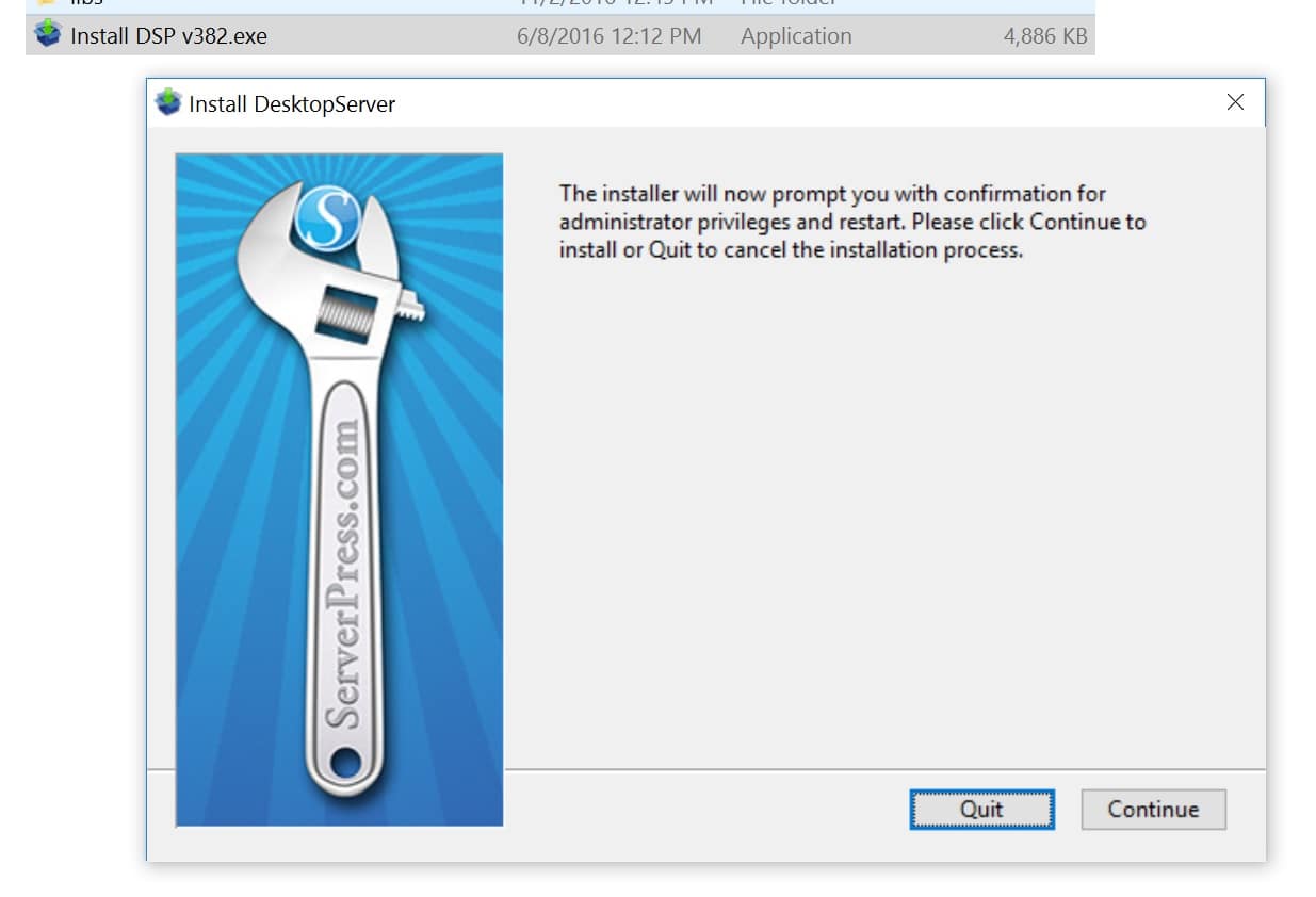 Installer for DesktopServer Installer di DesktopServer