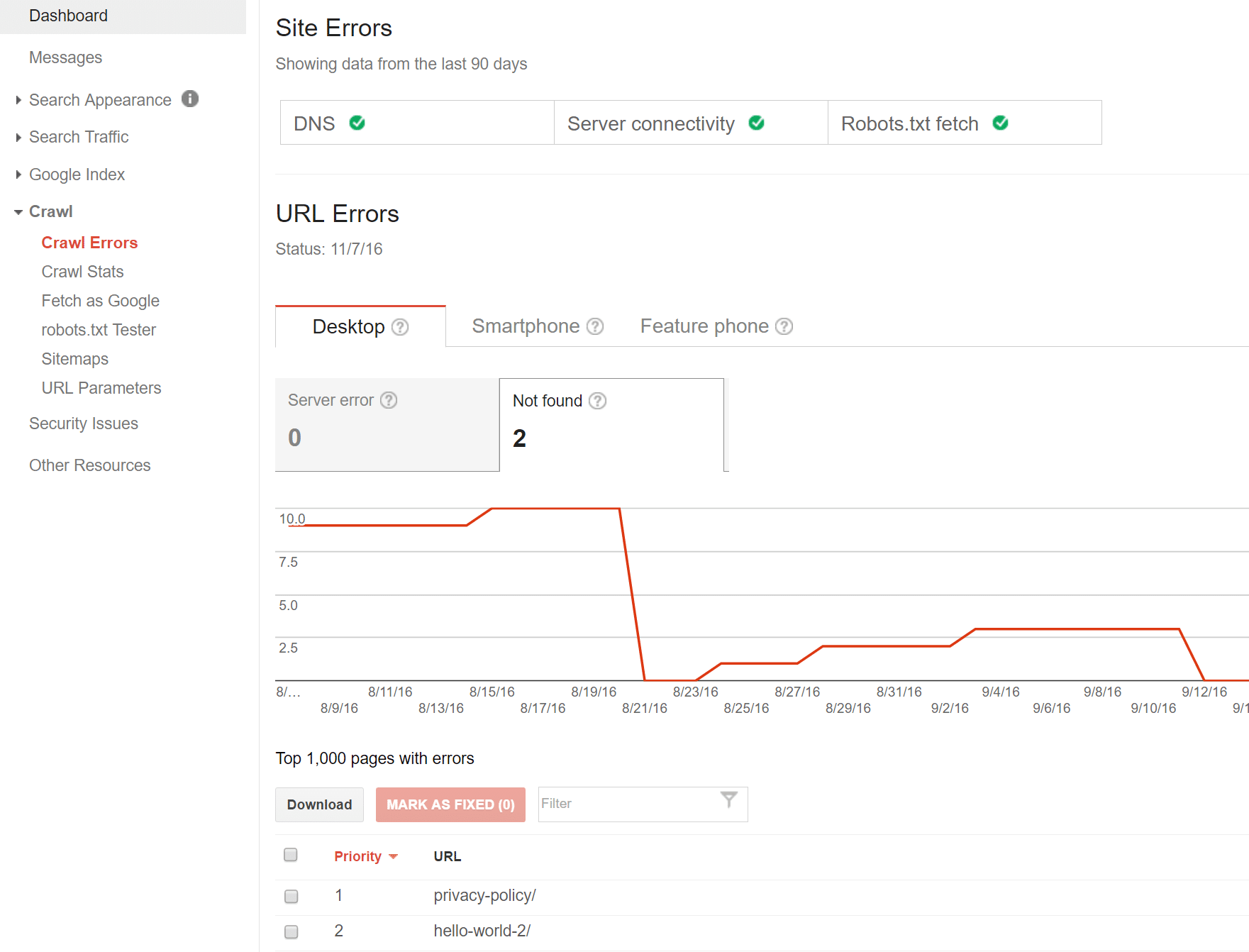 Link interrotti in Google Search Console Link interrotti in Google Search Console
