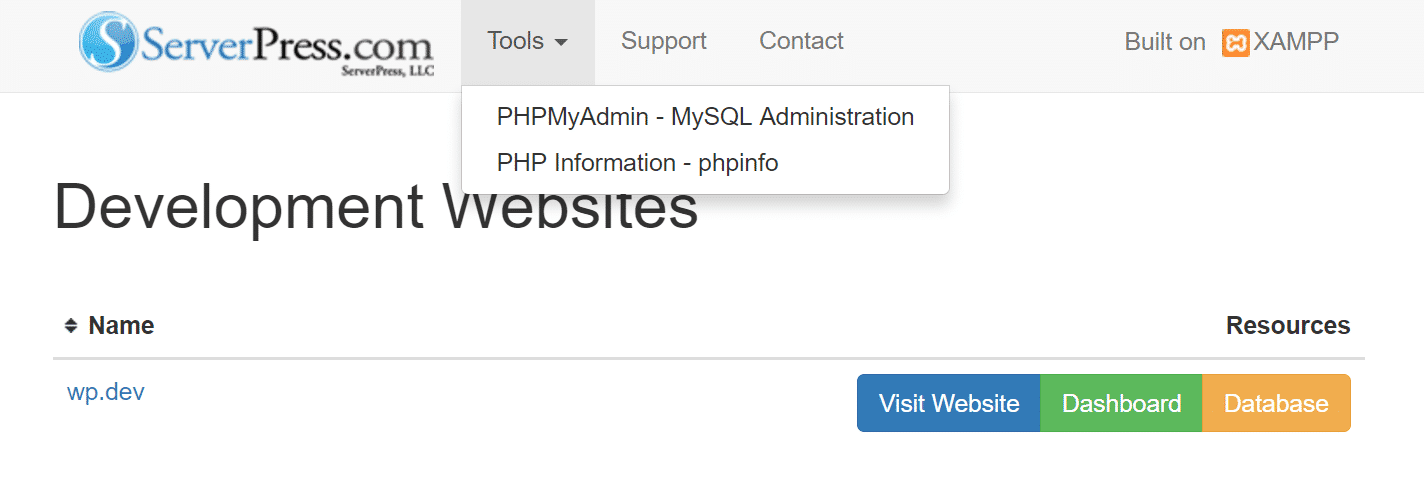 DesktopServer tools - PHPMyAdmin Strumenti DesktopServer – PHPMyAdmin