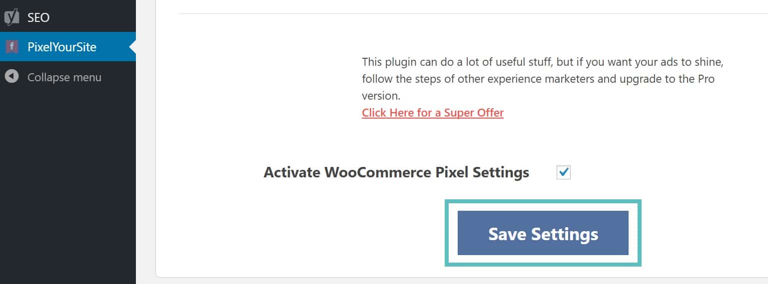 Attivazione Pixel di WooCommerce