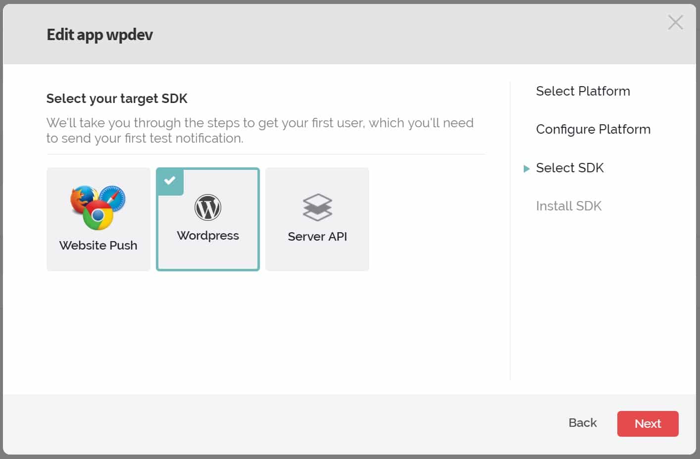 SDK WordPress di OneSignal