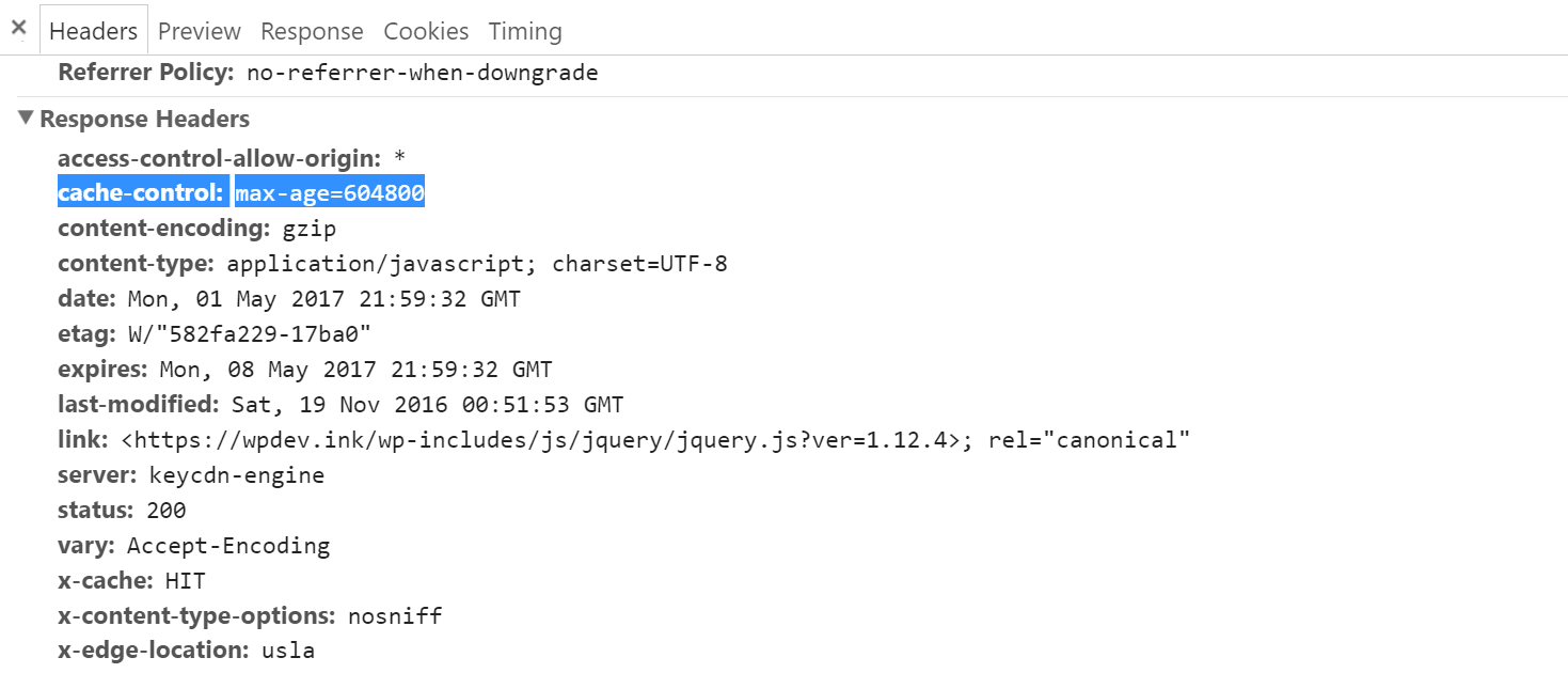 Header Cache-Control