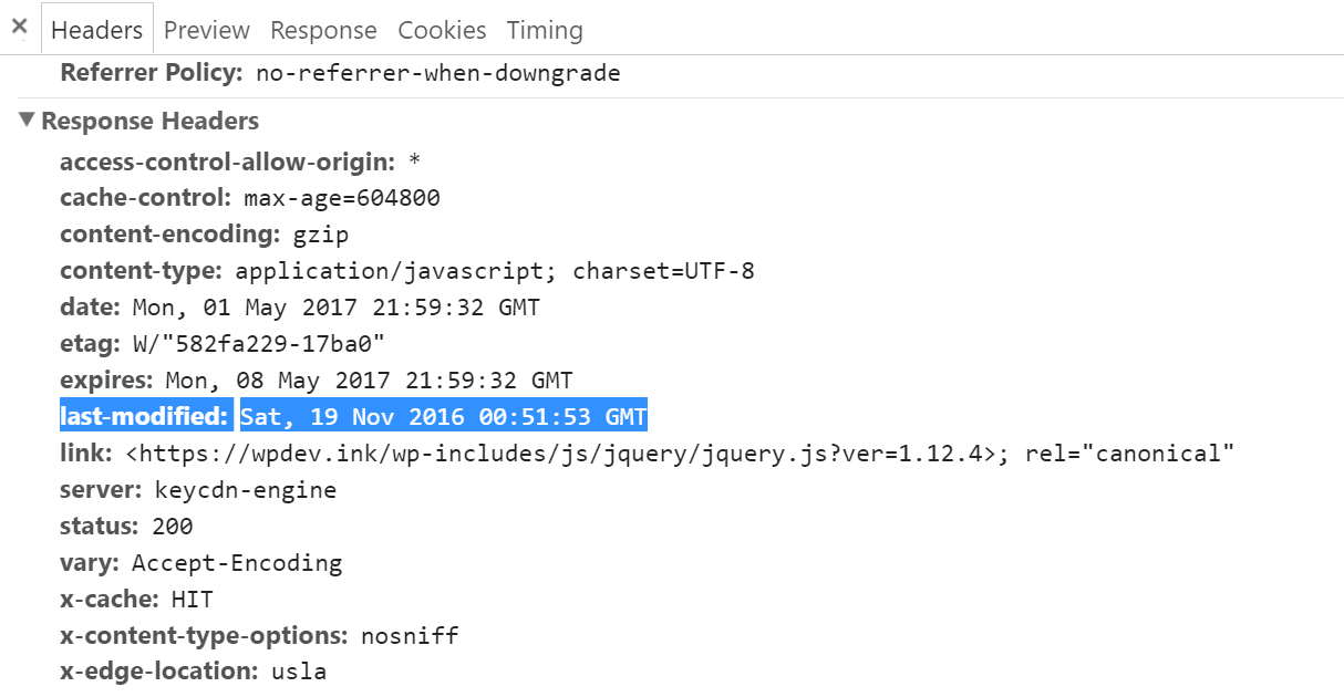 Header last-modified