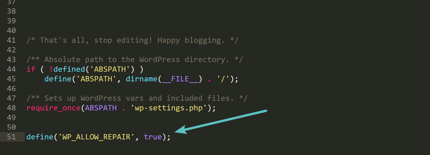 Modalità repair in WordPress