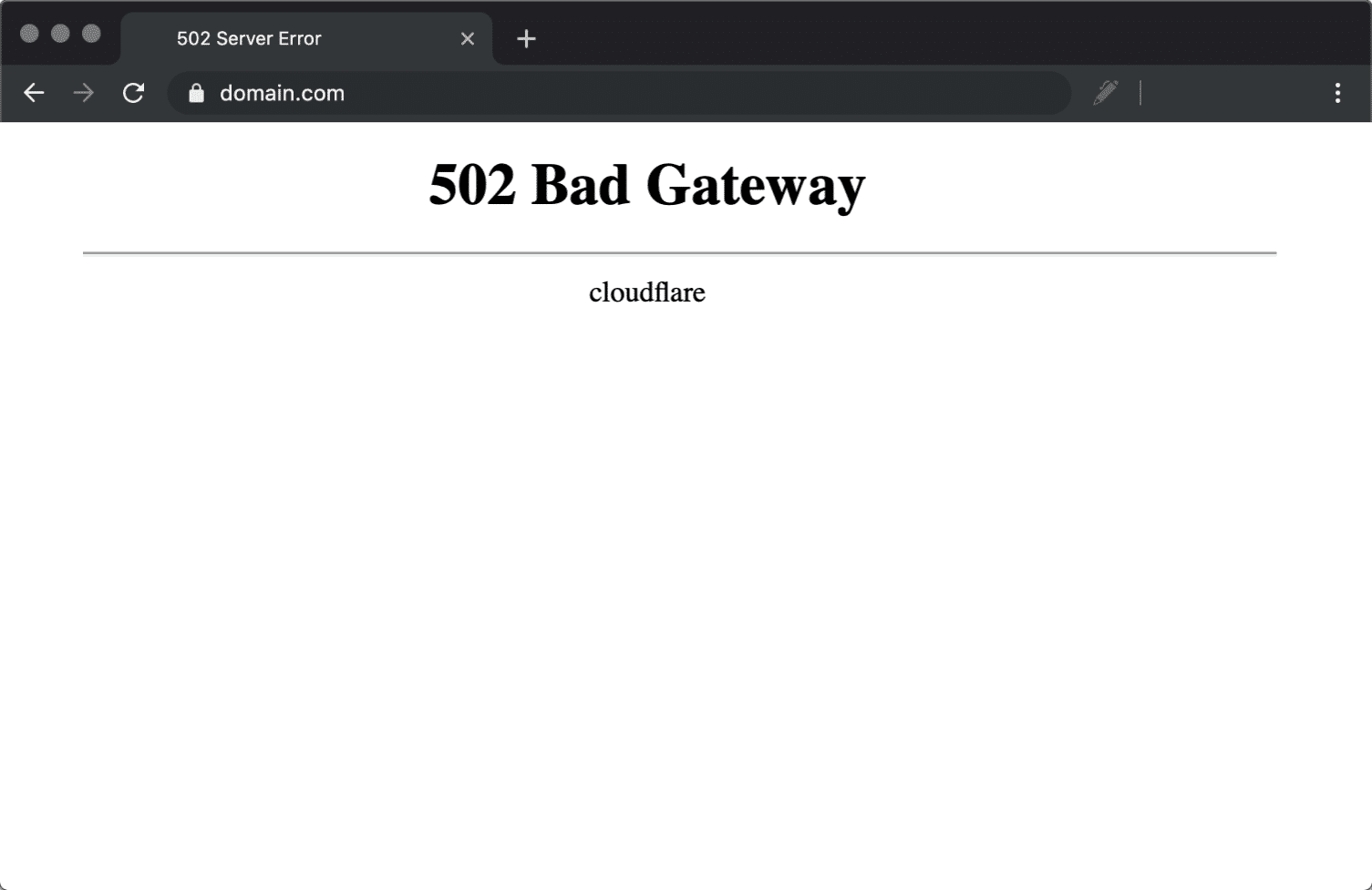 Errore 502 bad gateway