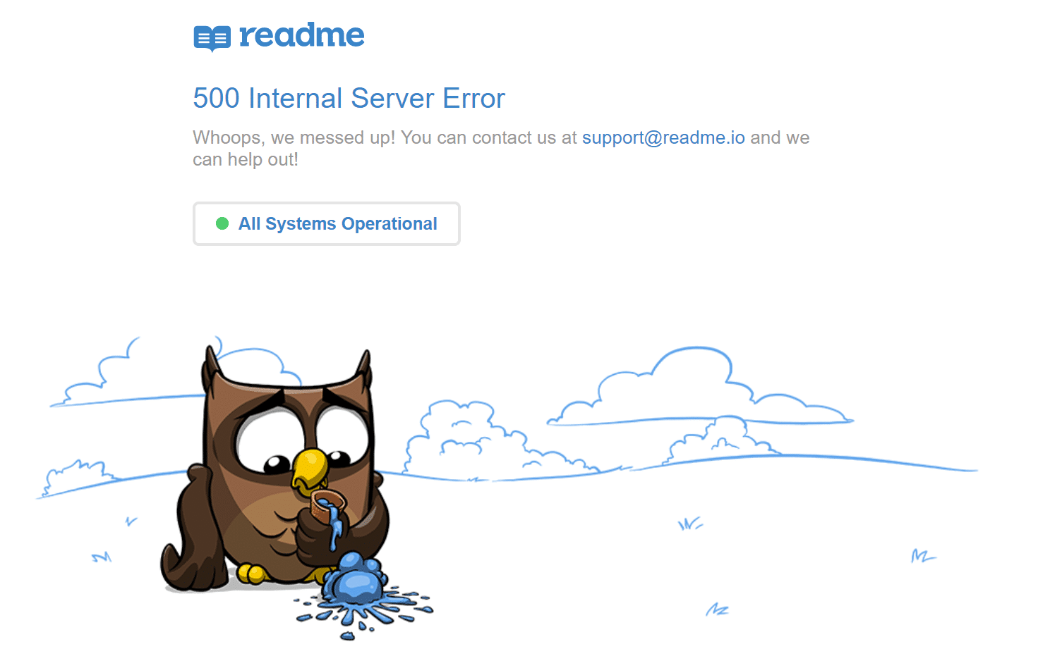 Errore 500 internal server error di readme