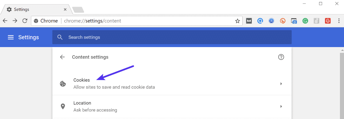 Cookies in Chrome