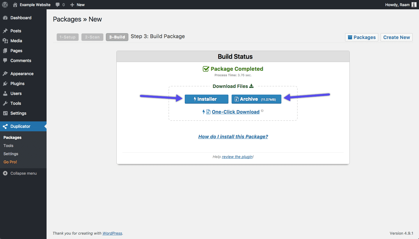 Creare un backup di WordPress con il plugin Duplicator