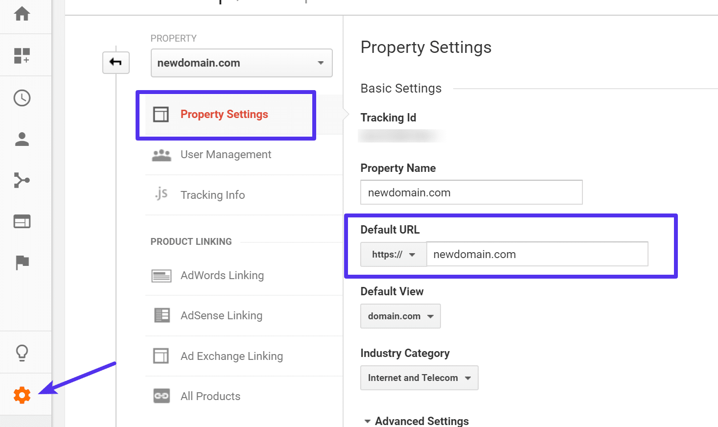 Aggiornare il profilo di Google Analytics