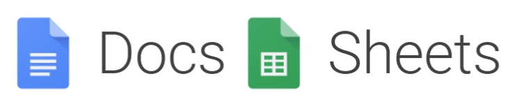 G Suite Google Docs and Google Sheets