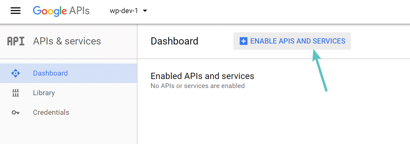Abilitazione API Google Project