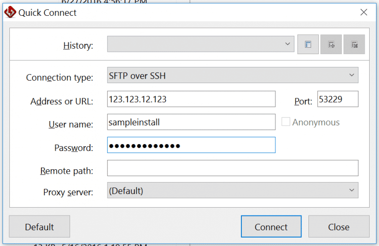 SFTP con client FlashFXP