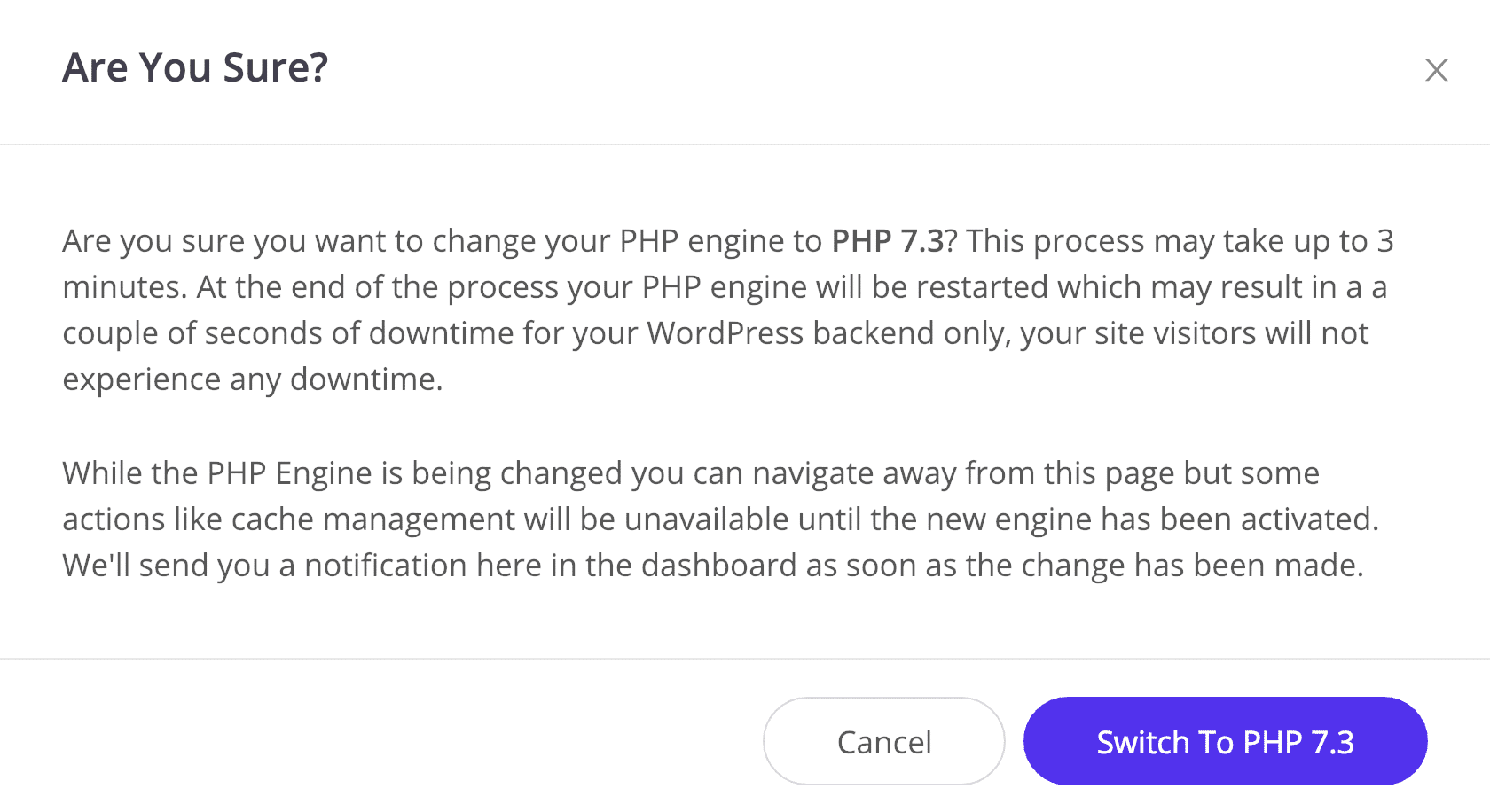 Passaggio a PHP 7.3
