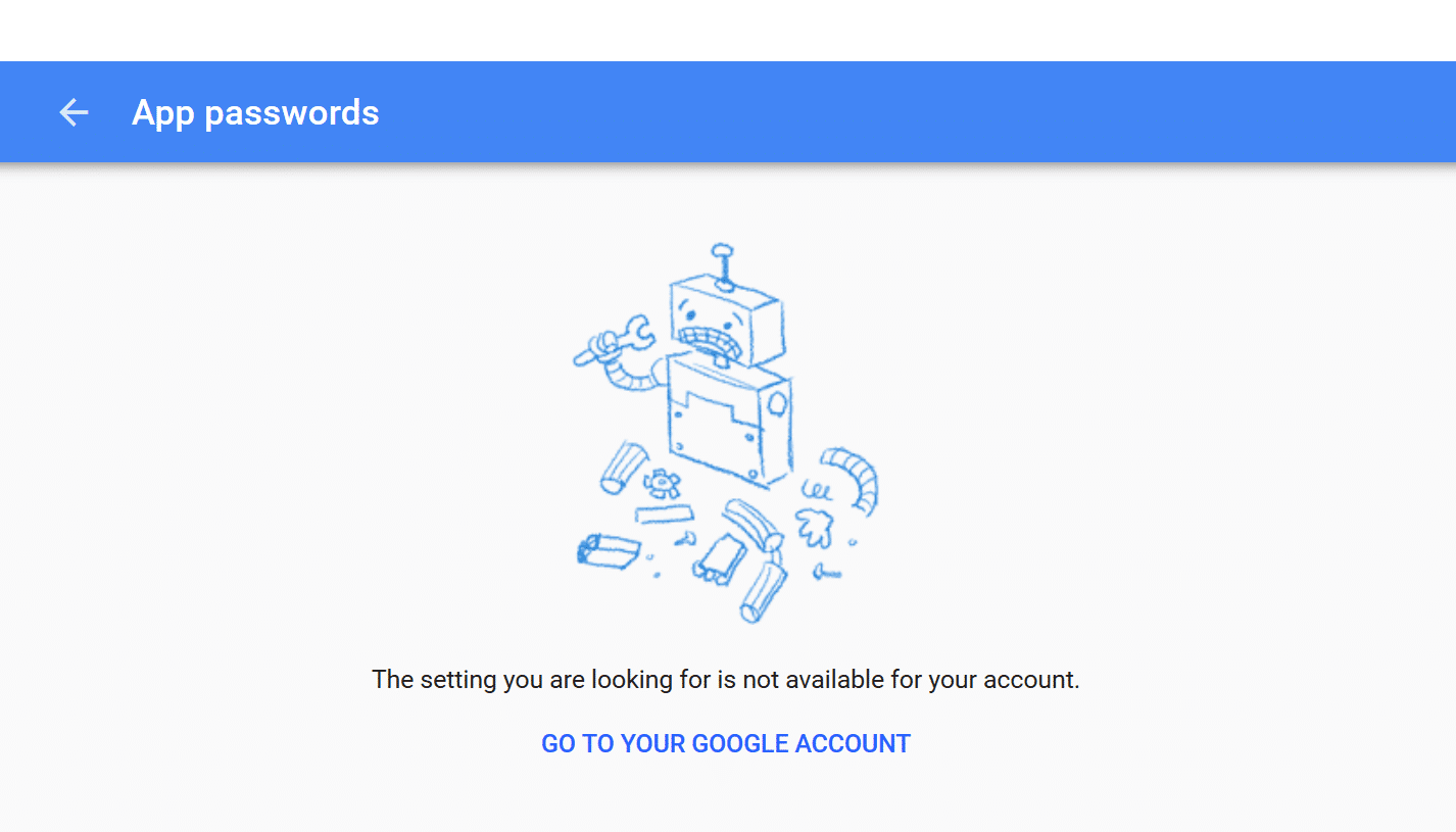 Google App password non disponibile