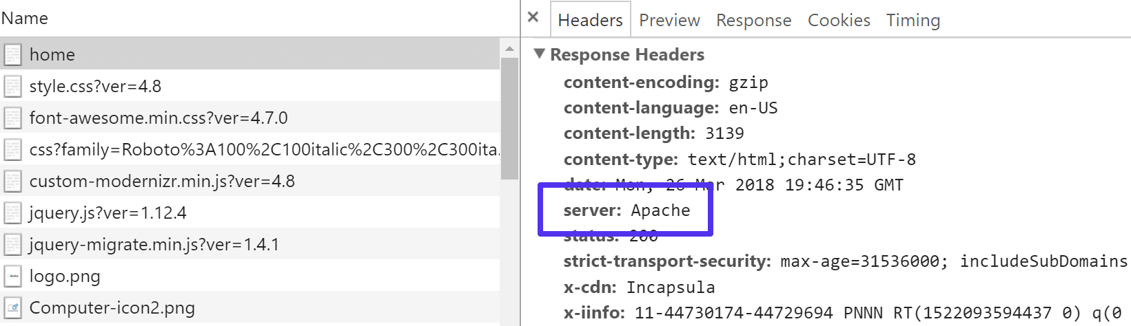 Intestazione HTTP Apache