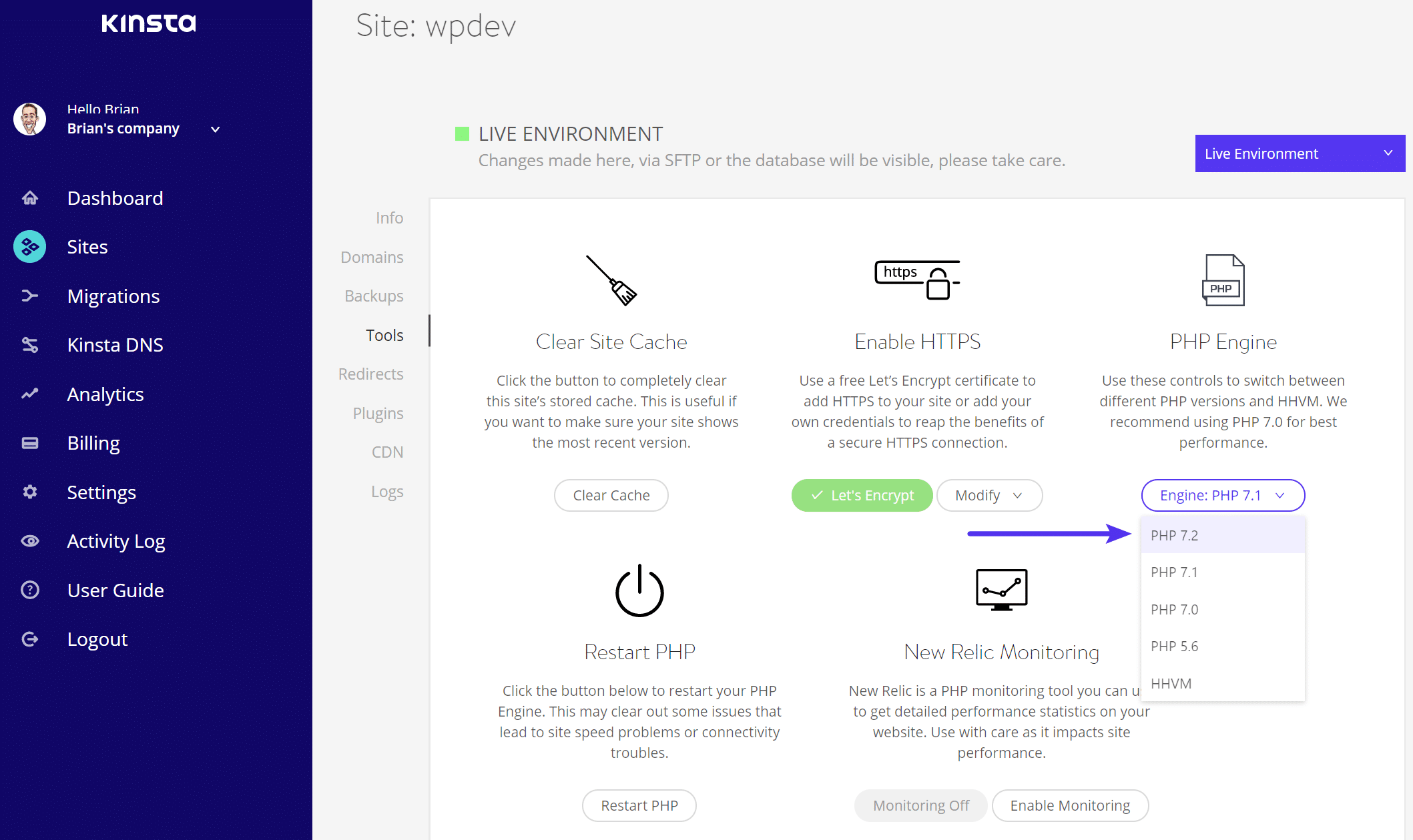 Passa a PHP 7.2