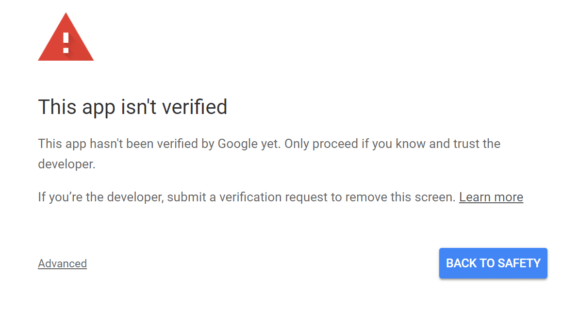Questa app non è verificata