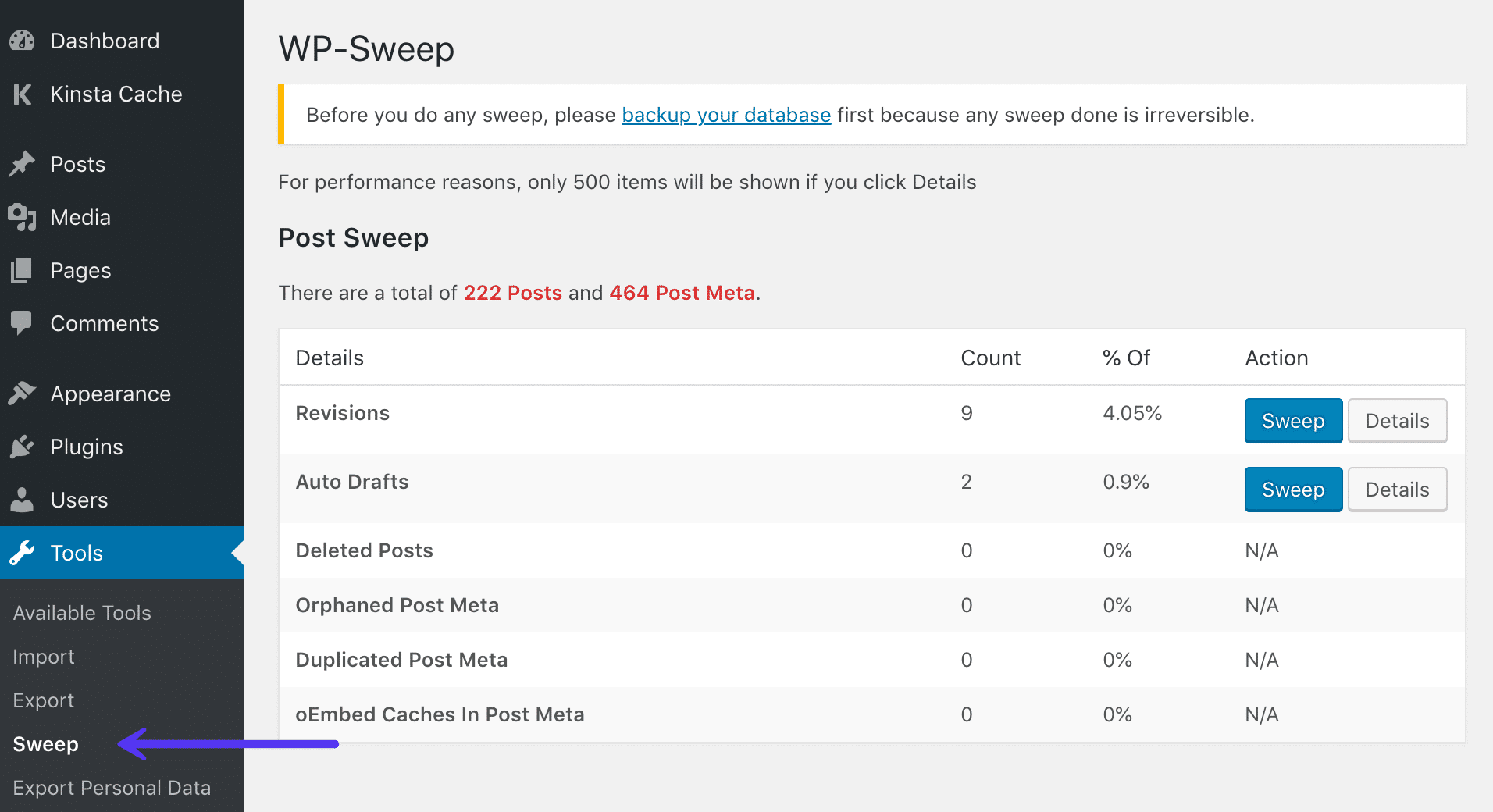 Revisioni WP-Sweep
