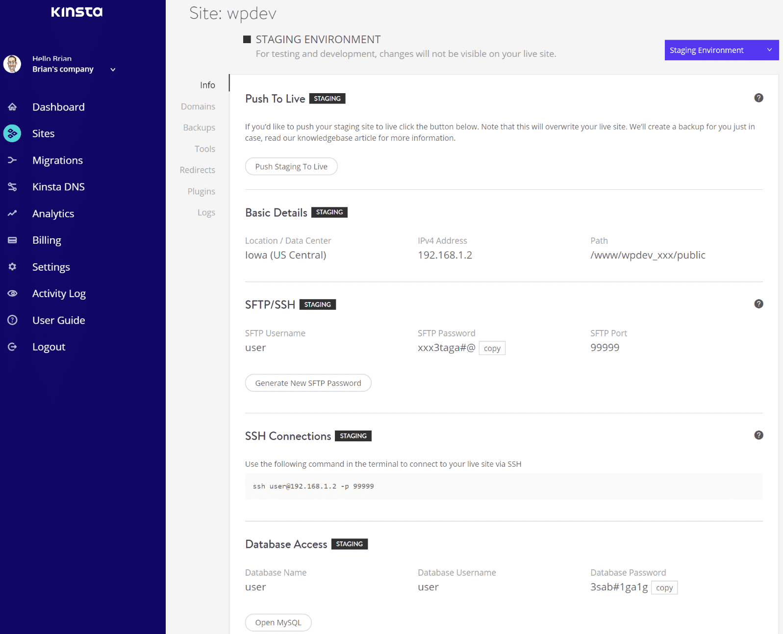 Sito WordPress in Staging