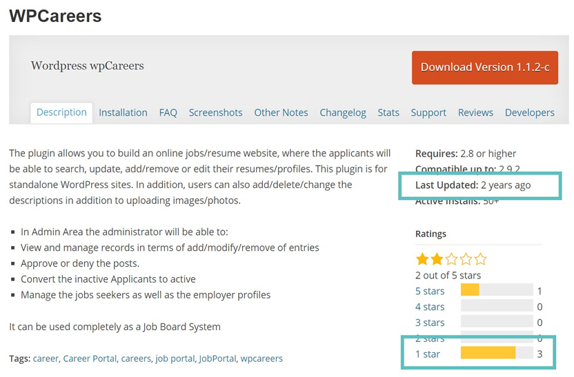 Un vecchio plugin di WordPress