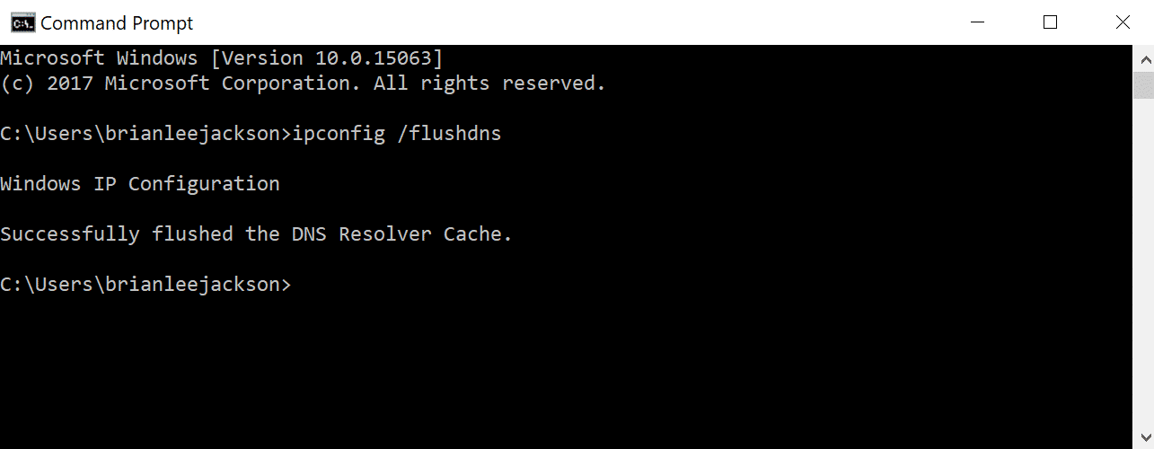 Prompt dei command - flush DNS