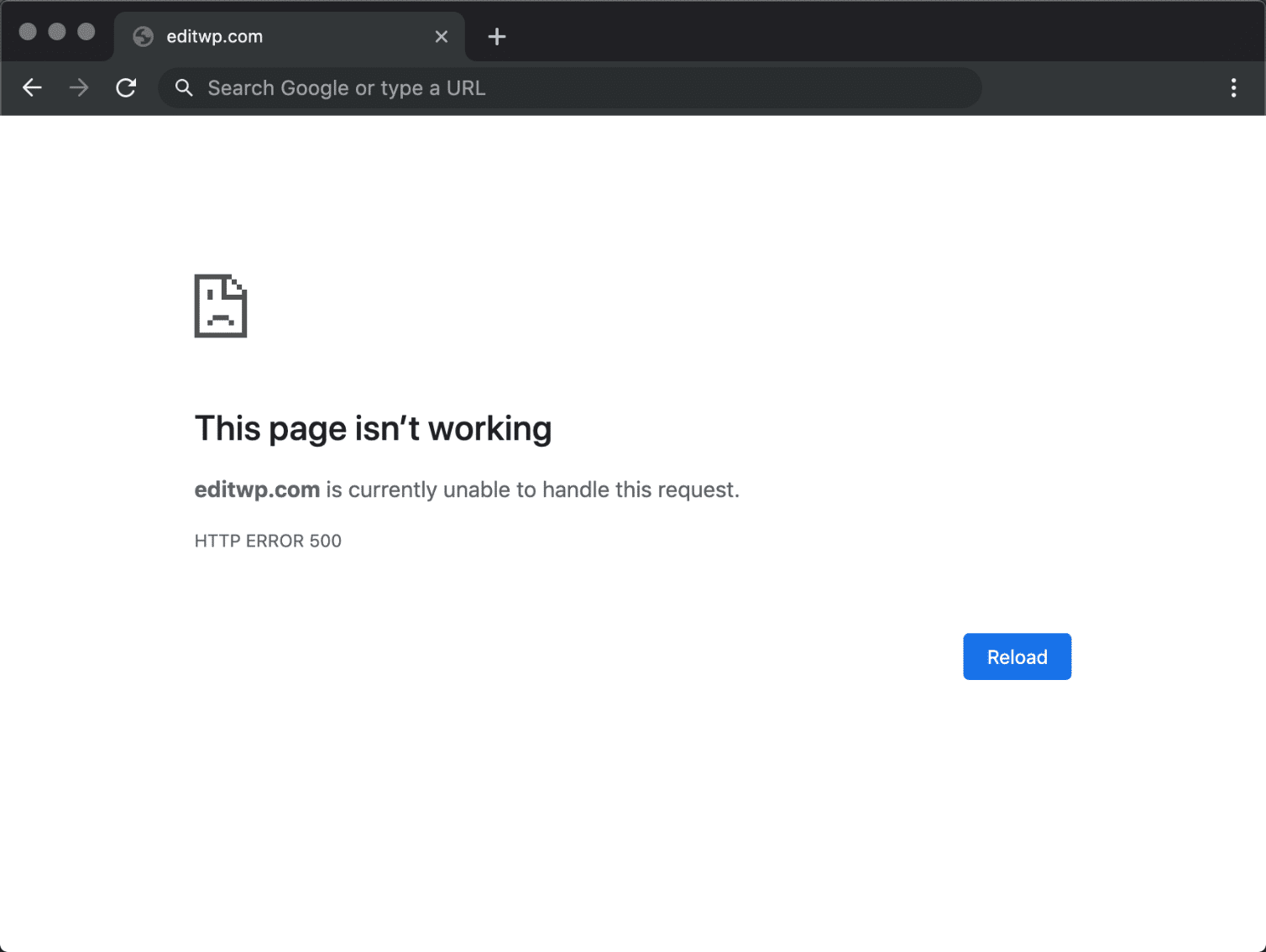 Errore 500 Internal server error in WordPress