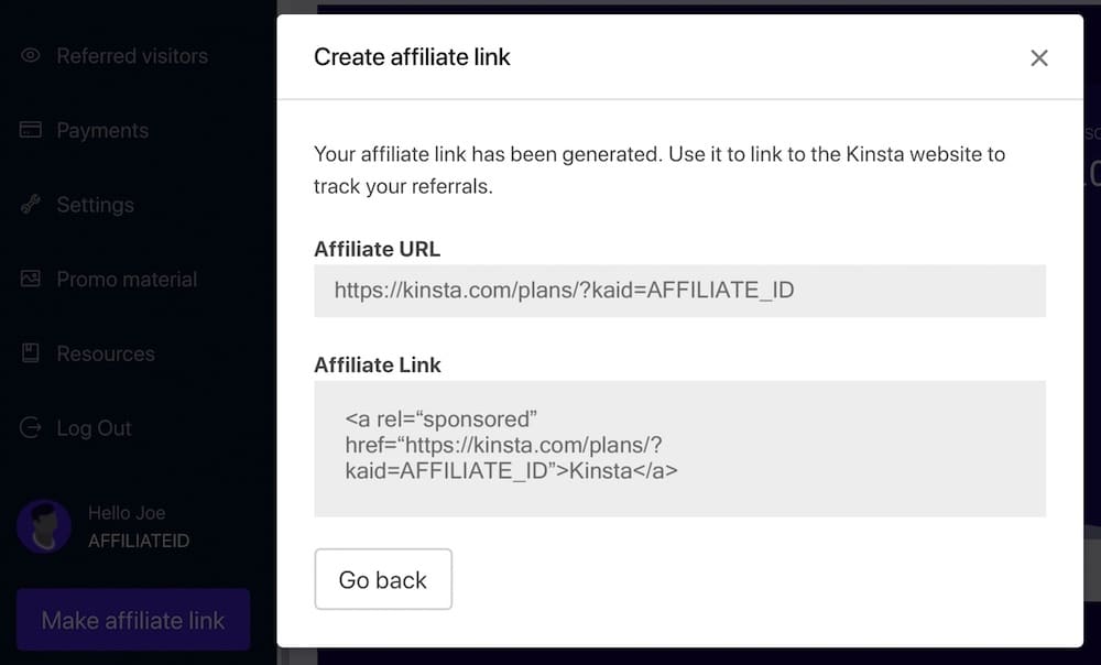 Creazione di un link di affiliazione e relativo codice HTML