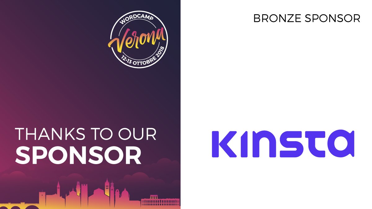Kinsta Bronze Sponsor del WordCamp Verona 2018