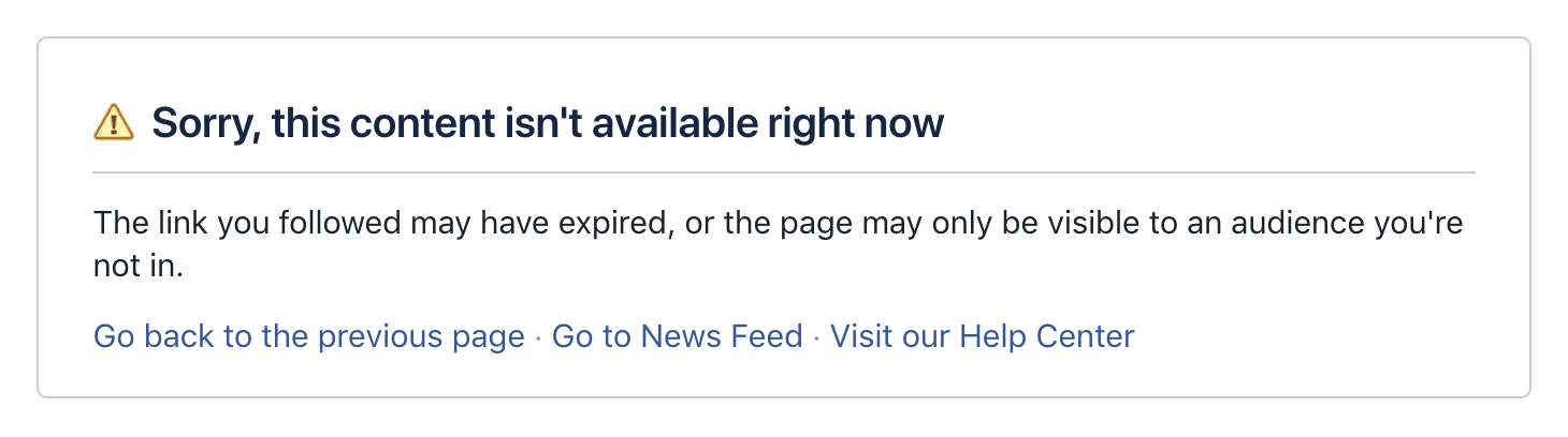 Rimozione della pagina del marchio da Facebook