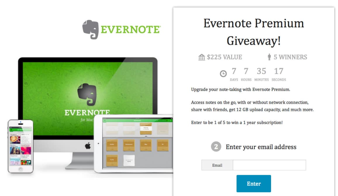 Giveaway di Evernote