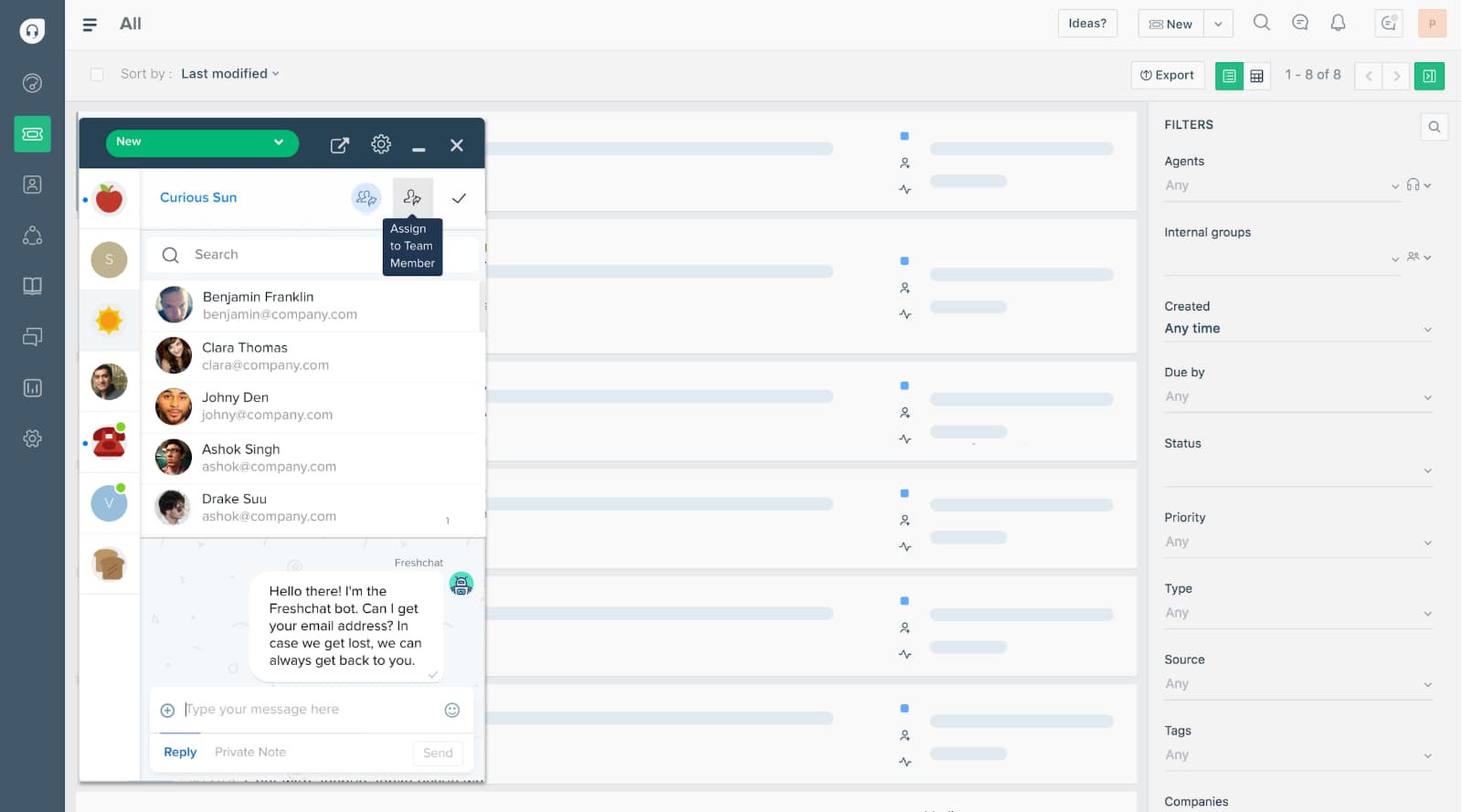 Ticket di supporto nel chatbot