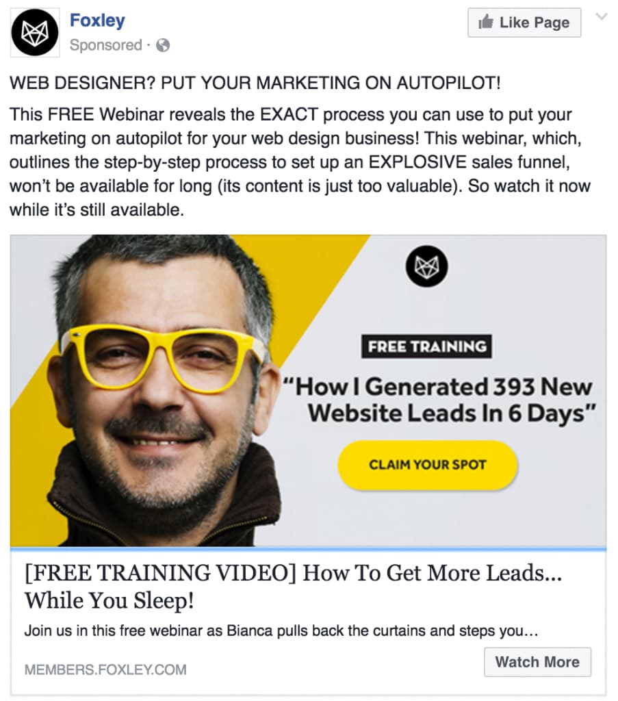 Annuncio Facebook Training Video B2B