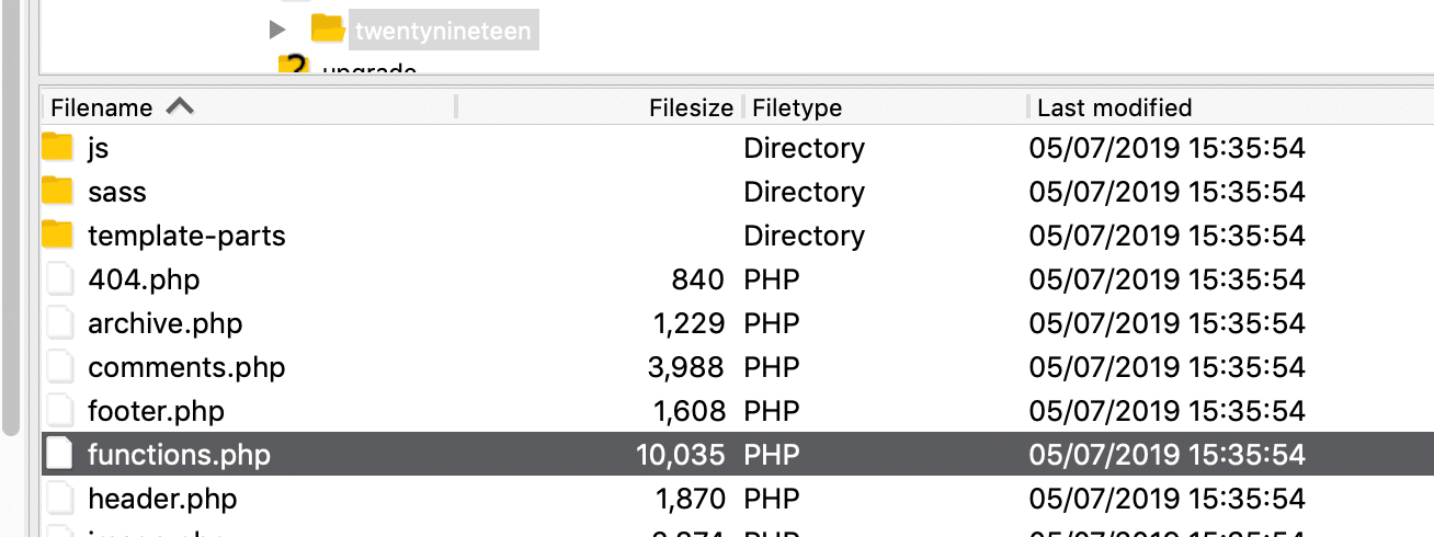 Il file functions.php del tema di WordPress