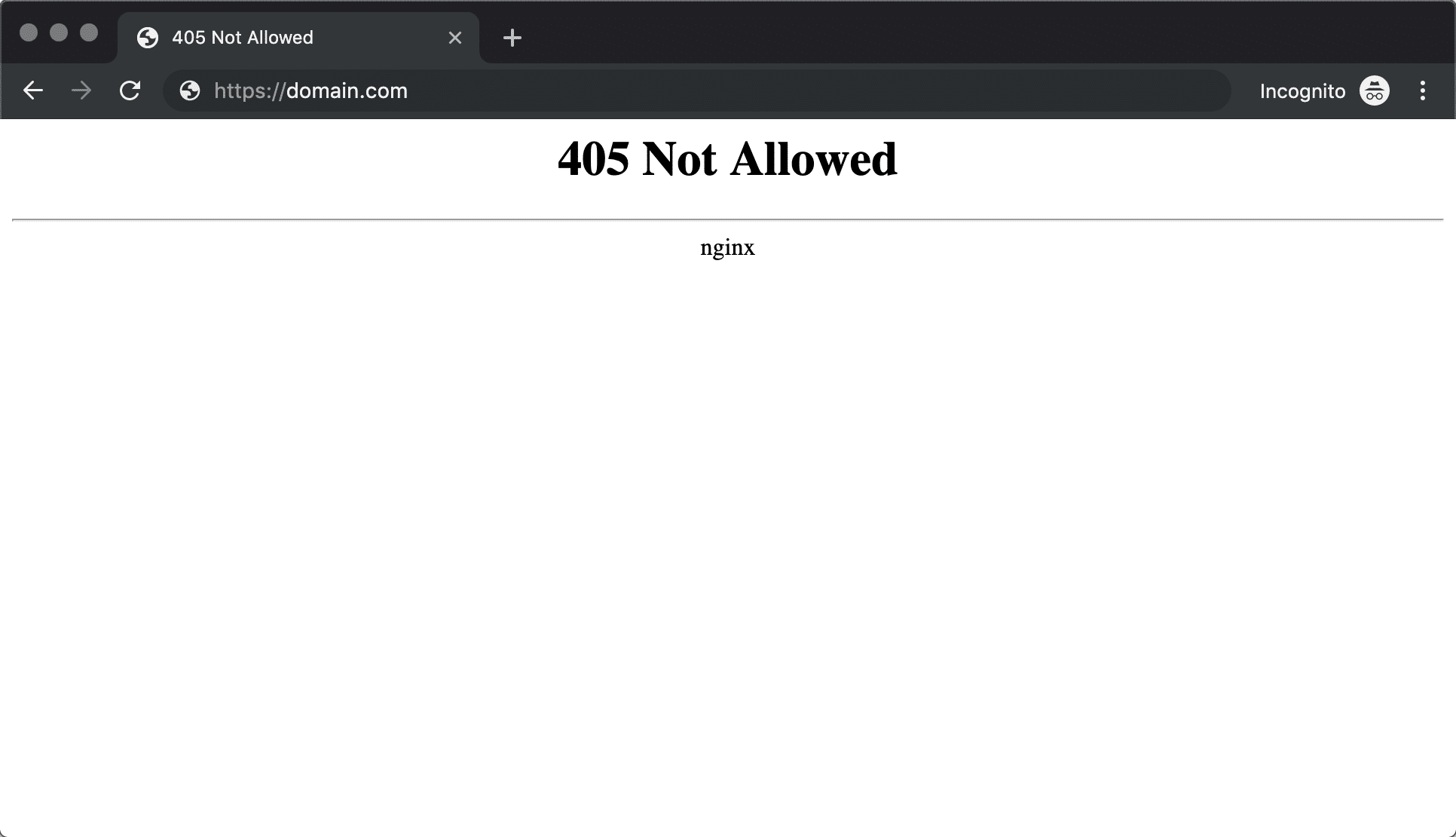 L'errore di Nginx 405 Not Allowed in Chrome