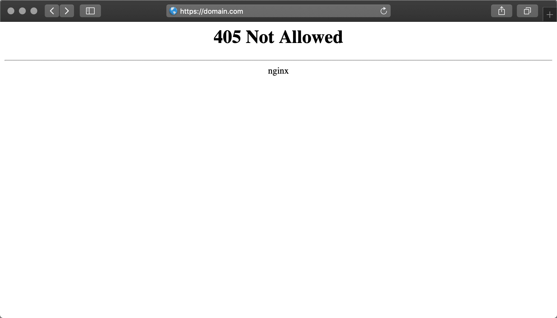 L'errore di Nginx 405 Not Allowed in Safari