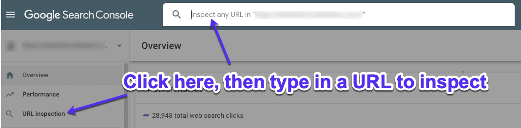 Come ispezionare gli URL in GSC