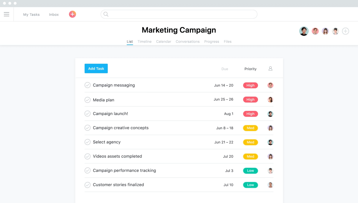 Trello vs Asana: panoramica di Asana