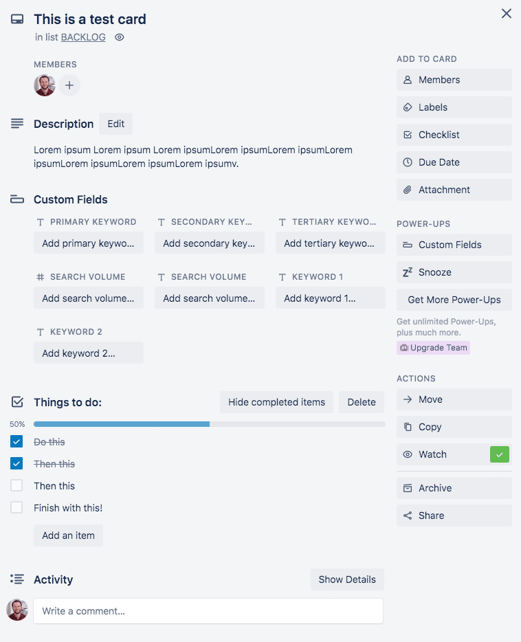 Trello vs Asana: schede