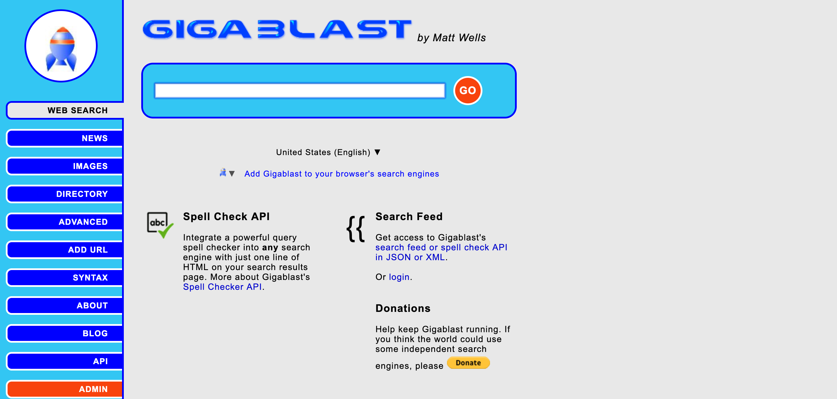 Il motore di ricerca Gigablast