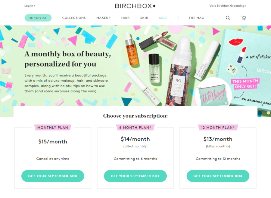 Sito per gli abbonamenti a Birchbox