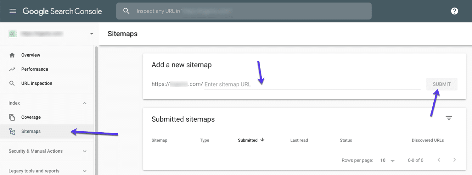 Aggiungere una sitemap a Google Search Console