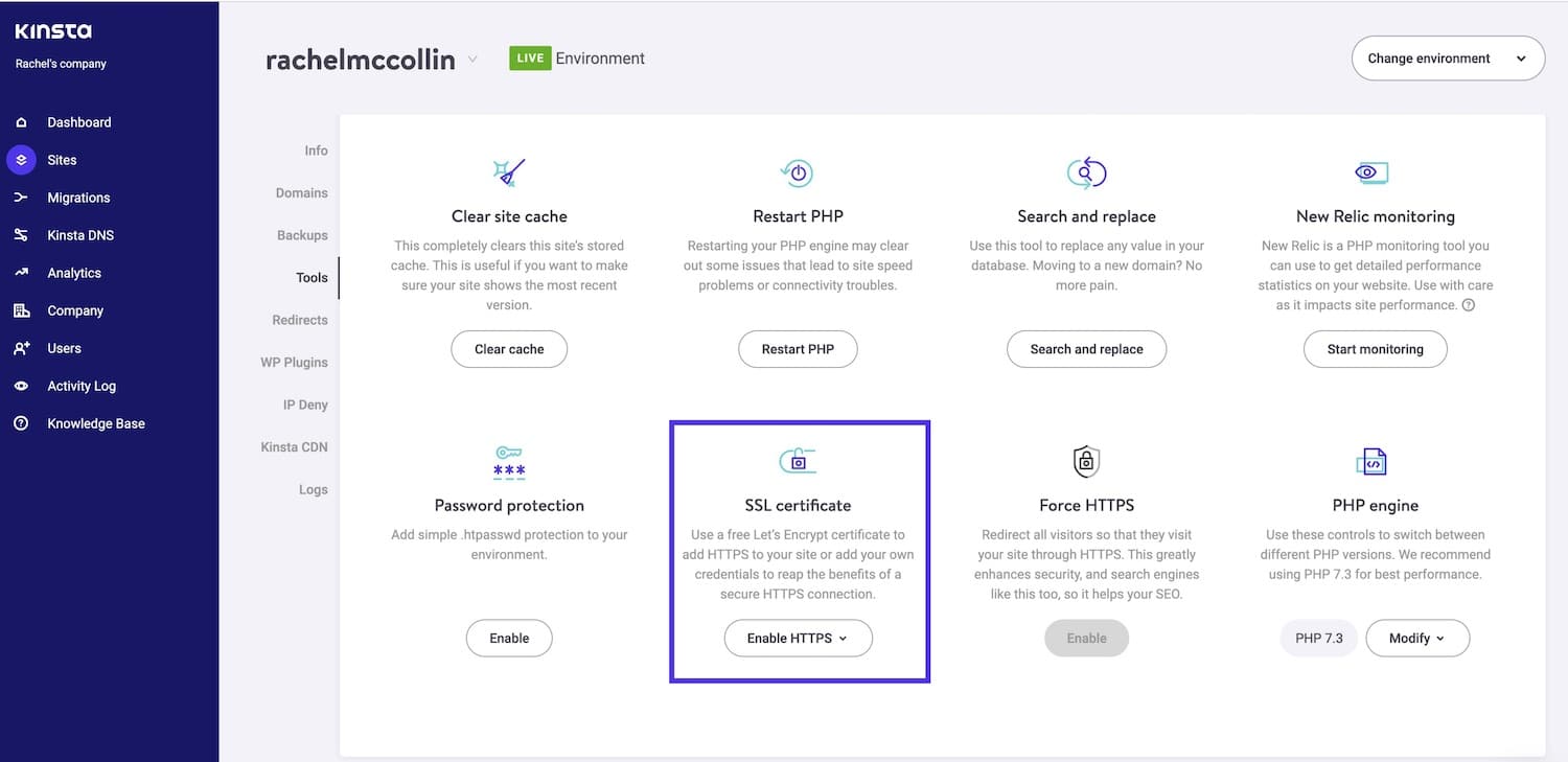 HTTPS in MyKinsta