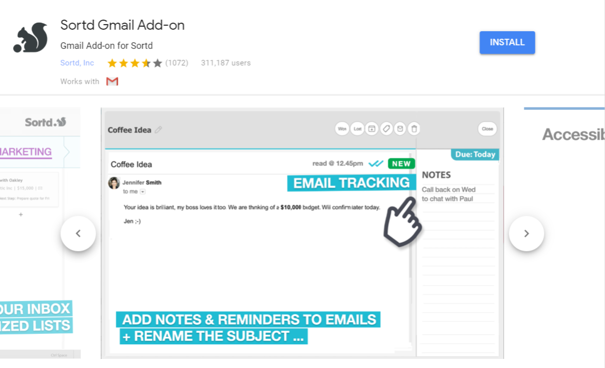 Sortd Gmail Add-on