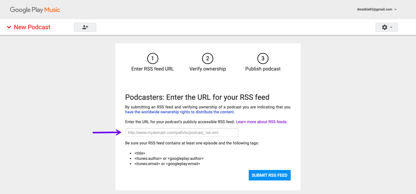 Inviare il vostro podcast a Google Play