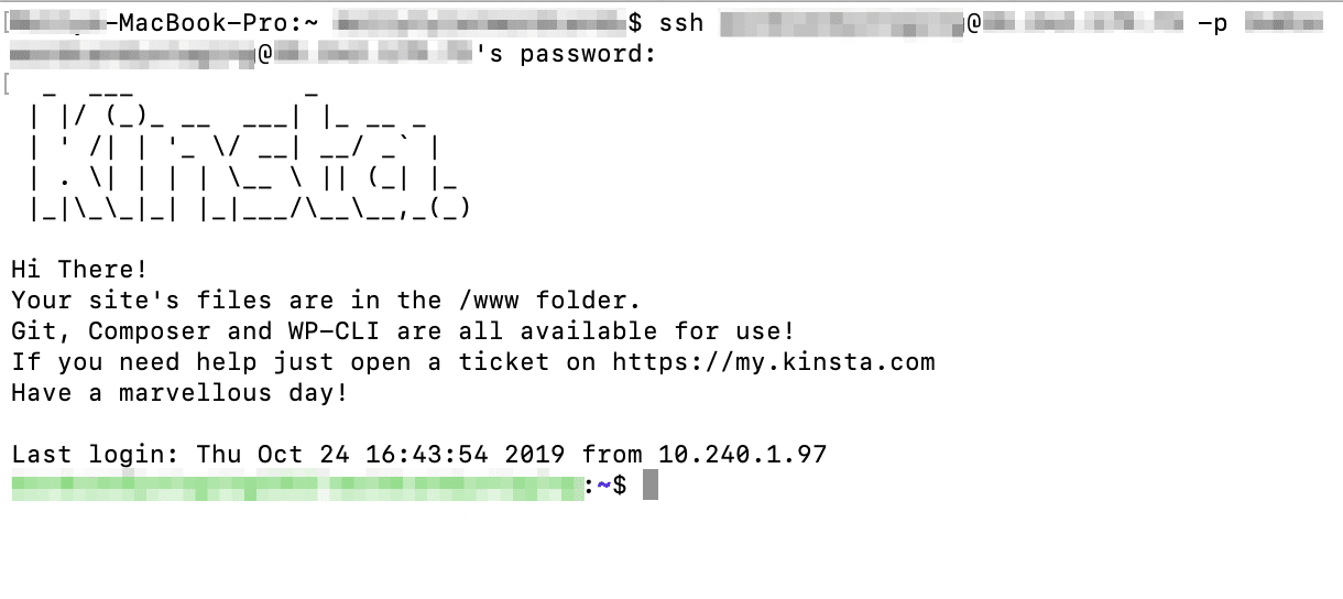 Usare SSH per accedere da remoto ad un sito WordPress ospitato su Kinsta