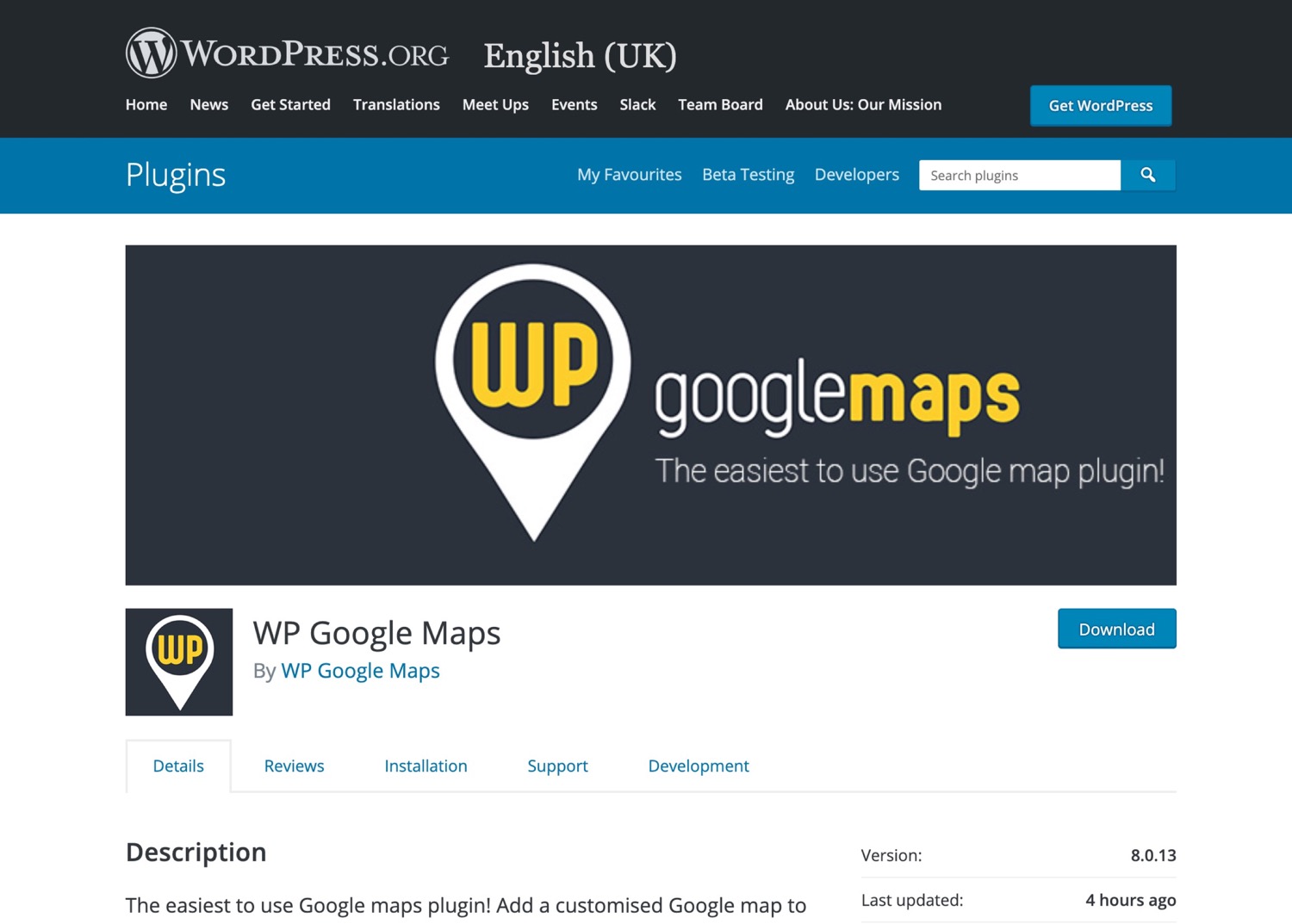 Plugin WP Google Maps 