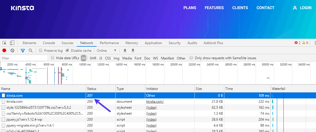 Un esempio di 307 Internal Redirect