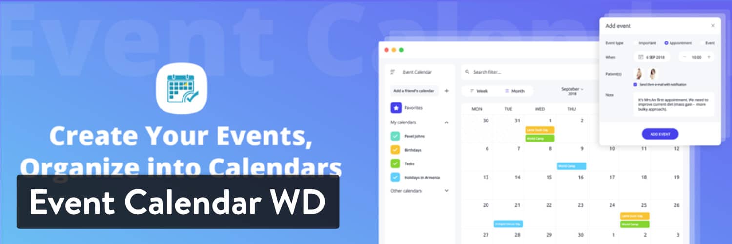 Plugin Event Calendar WD WordPress